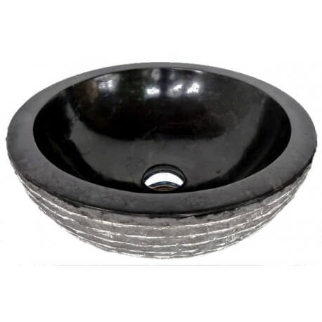 Vasque en marbre gris/noire 30x30cm H.12cm mr12