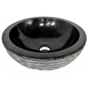 Vasque en marbre gris/noire 30x30cm H.12cm mr12