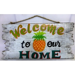 panneau décoratif en bois welcome home