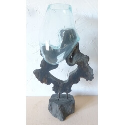 verre soufflé sur pied G05