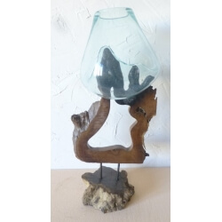 verre soufflé sur pied G06