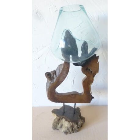 verre soufflé sur pied G06