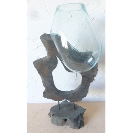 verre soufflé sur pied G08