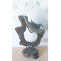 verre soufflé sur pied G08