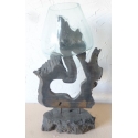 verre soufflé sur pied G09