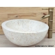 Vasque en marbre polie crème diamètre 40cm H.20/16cm 