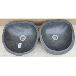 double vasque à poser en Pierre A55-37x37cm
