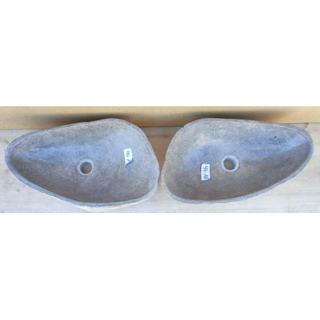 double vasque à poser en Pierre 46AR-50x29cm