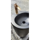Vasque en terrazzo noire quartz sur pied + robinet