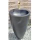 Vasque en terrazzo noire quartz sur pied + robinet