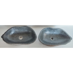 double vasque à poser en Pierre 34AB-53x30cm