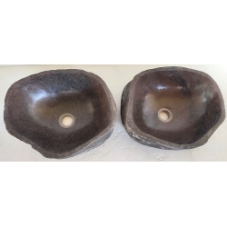 double vasque à poser en Pierre 25AC-39x32cm