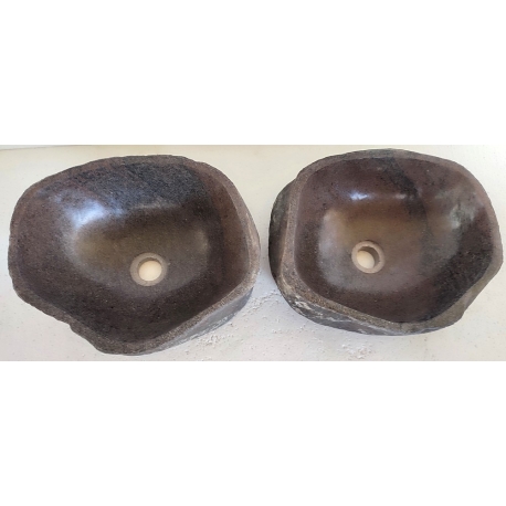 double vasque à poser en Pierre 25AC-39x32cm