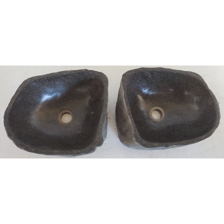 double vasque à poser en Pierre 21AC-34x29cm