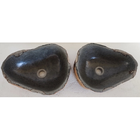 double vasque à poser en Pierre 33AC-40x32cm