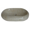 vasque ovale en marbre crème 60x40cm H.12cm